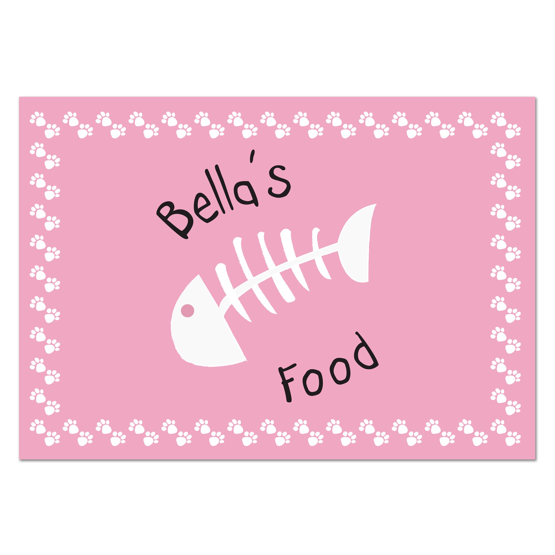 Personalised Pink Fish Bone Cat Pet Bowl Mat - image 2