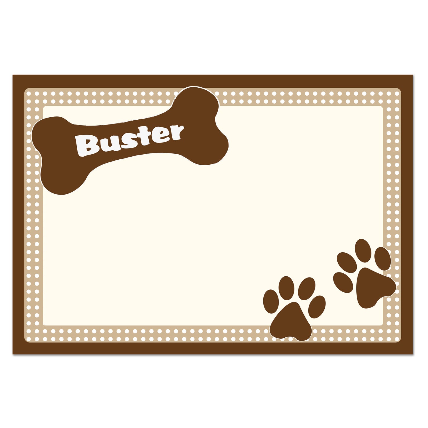 Personalised Brown Dotty Dog Pet Bowl Mat - image 2