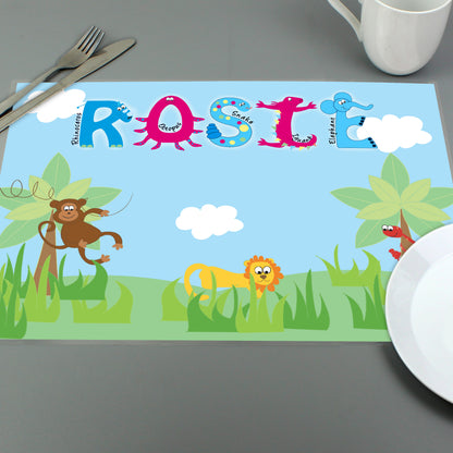 Personalised Blue Animal Alphabet Placemat - image 4