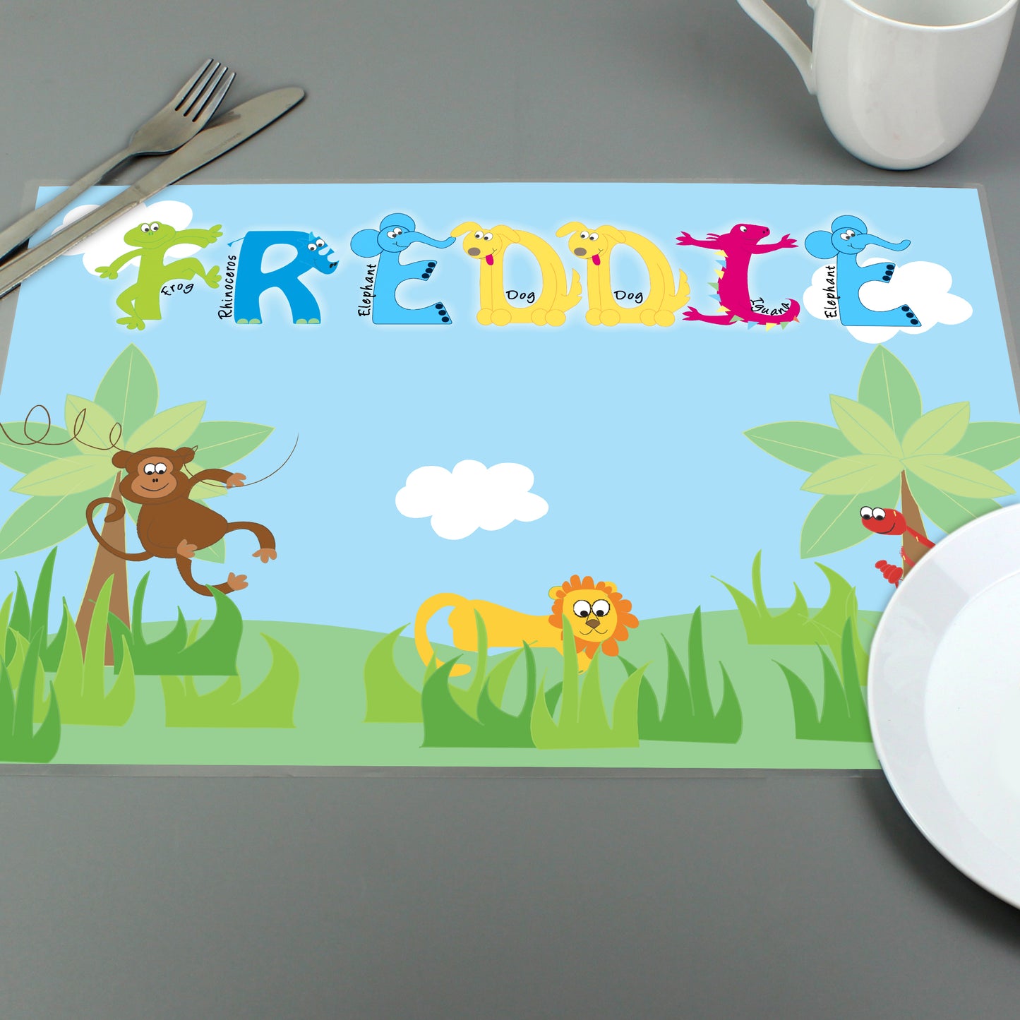 Personalised Blue Animal Alphabet Placemat - image 5