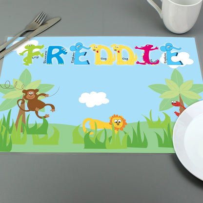 Personalised Blue Animal Alphabet Placemat - image 5