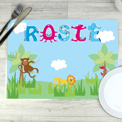 Personalised Blue Animal Alphabet Placemat - image 6
