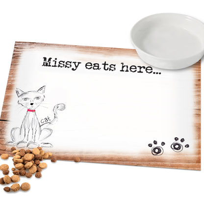 Personalised Scribble Cat Pet Bowl Mat - image 3