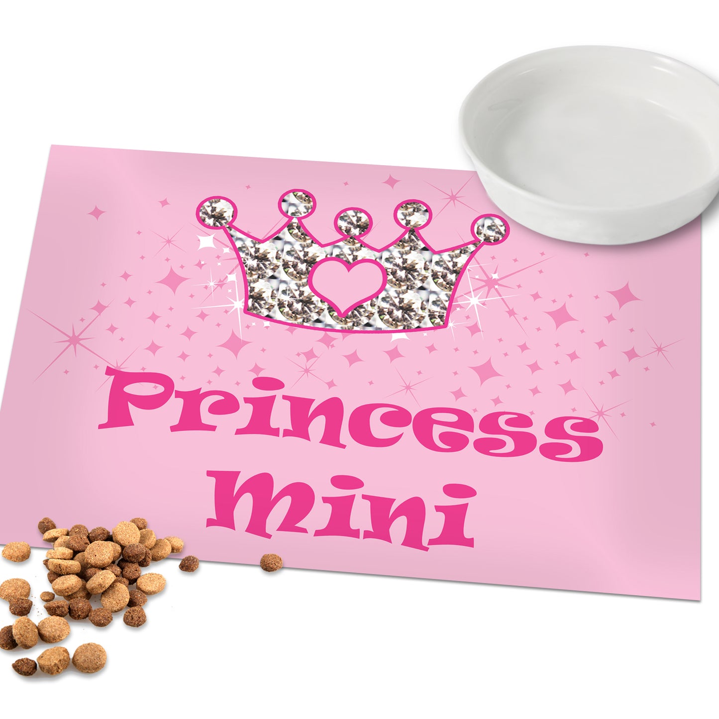 Personalised Pink Princess Pet Bowl Mat - image 4