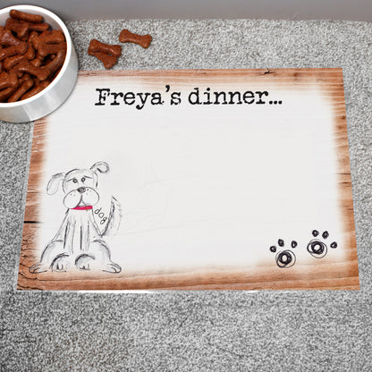 Personalised Scribble Dog Pet Bowl Mat - image 3