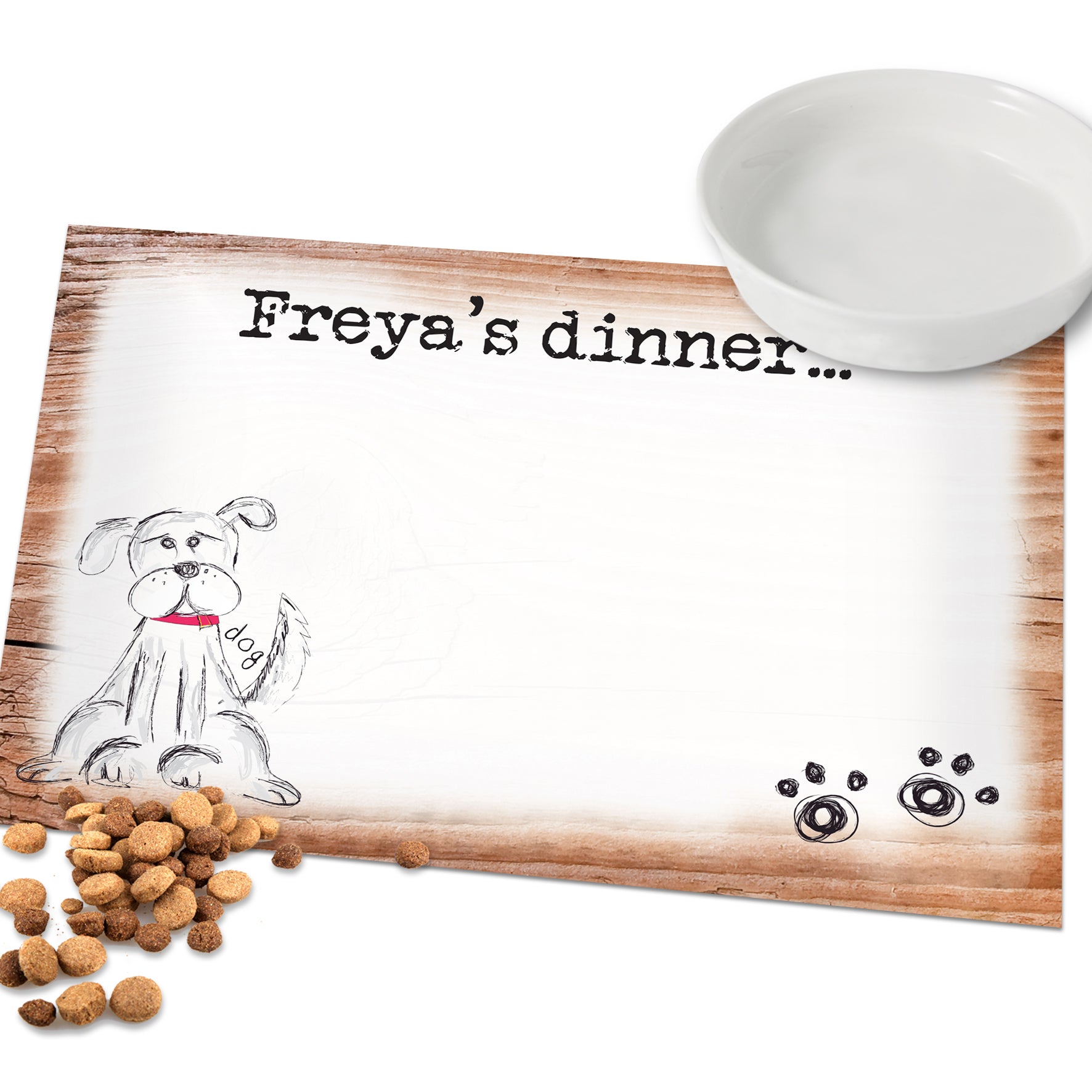 Personalised Scribble Dog Pet Bowl Mat - image 4