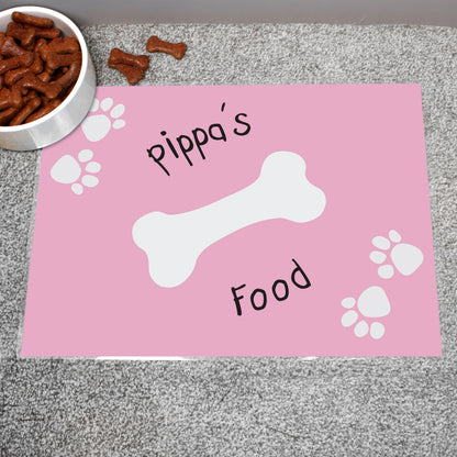 Personalised Pink Paw Print Dog Placemat from Heartfelt Gifts