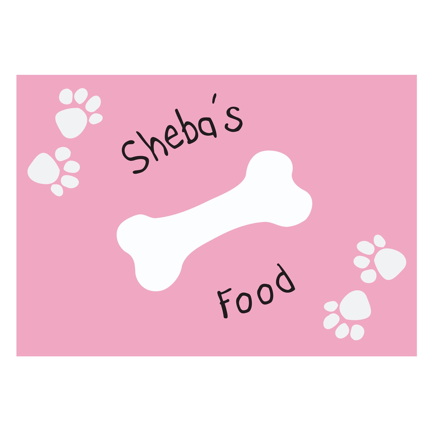 Personalised Pink Paw Print Dog Placemat - image 2