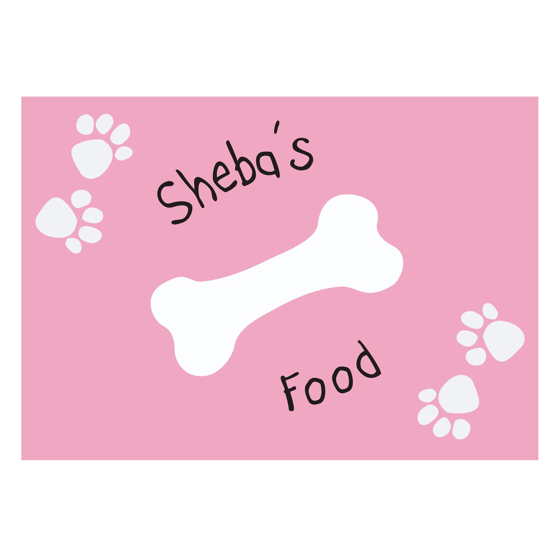 Personalised Pink Paw Print Dog Placemat - image 2