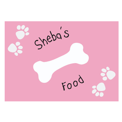 Personalised Pink Paw Print Dog Placemat - image 2