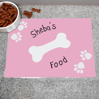 Personalised Pink Paw Print Dog Placemat - image 3