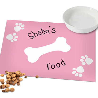 Personalised Pink Paw Print Dog Placemat - image 4