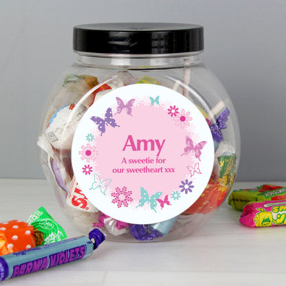 Personalised Butterfly Sweets Jar from Heartfelt Gifts