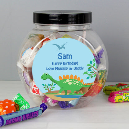 Personalised Dinosaur Sweets Jar from Heartfelt Gifts