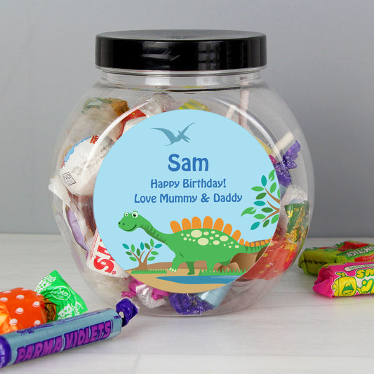 Personalised Dinosaur Sweets Jar from Heartfelt Gifts