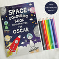 Personalised Space Colouring Book with Pencil Crayons from Heartfelt Gifts