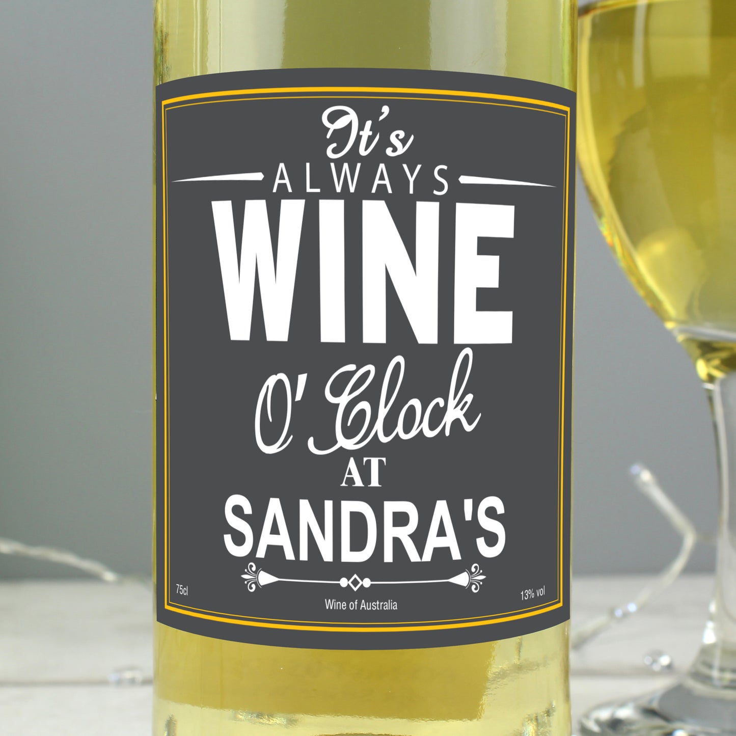 Personalised Wine O'Clock White Wine - image 4