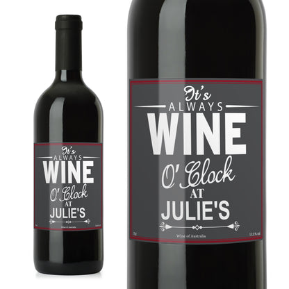 Personalised Wine O'Clock Red Wine - image 2