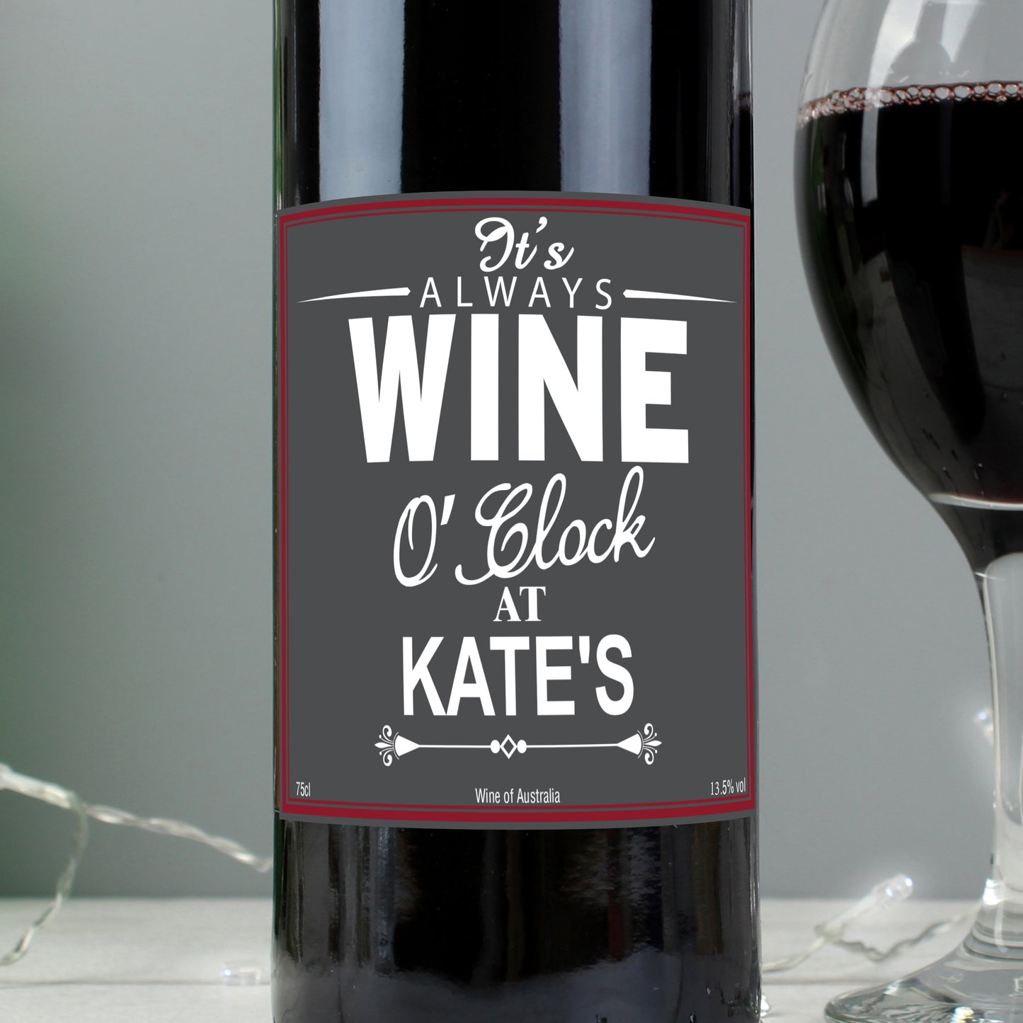 Personalised Wine O'Clock Red Wine - image 4