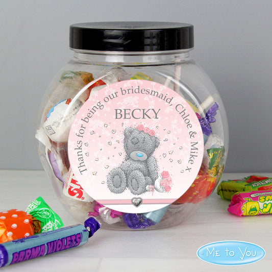 Personalised Me To You Bridesmaid Wedding Sweet Jar from Heartfelt Gifts