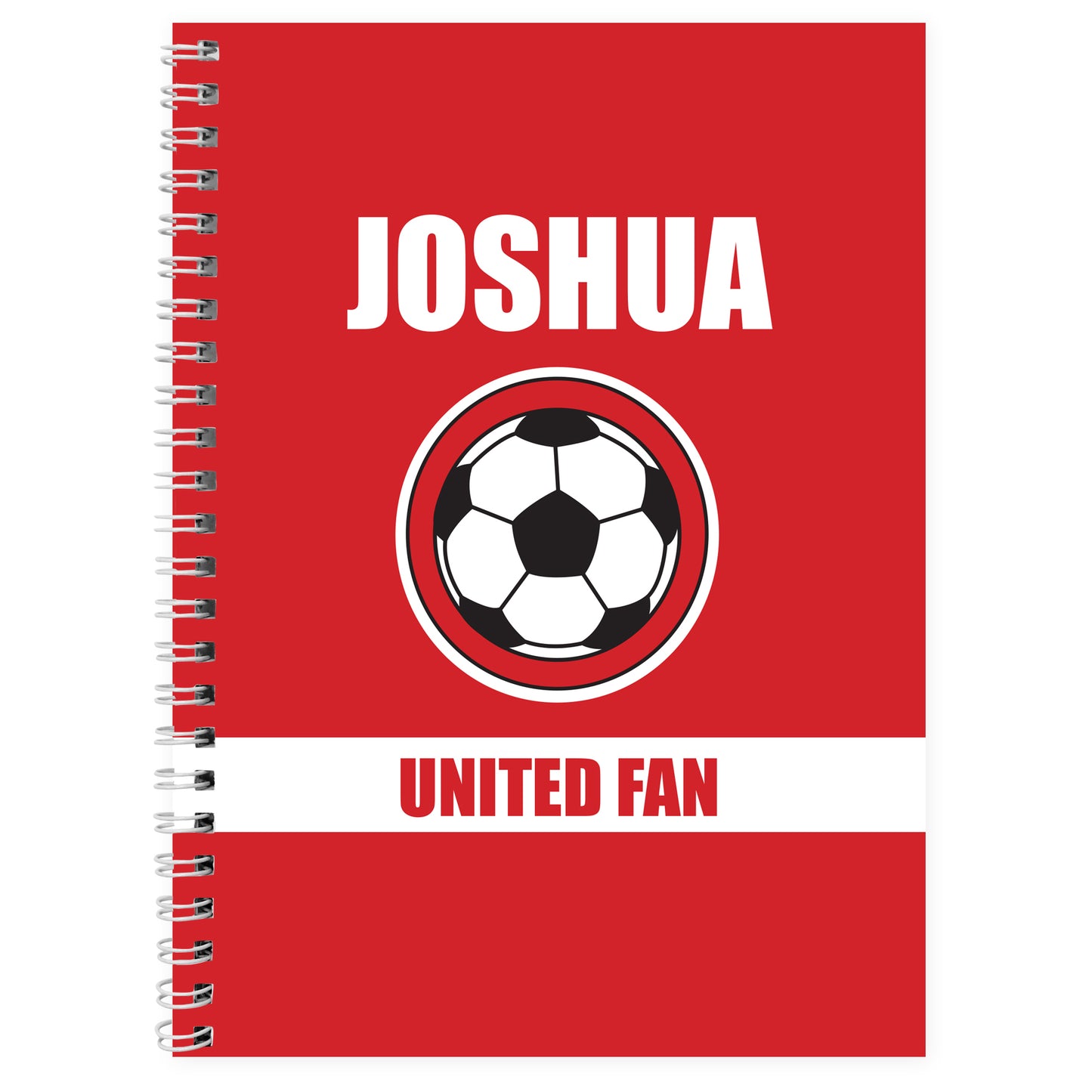 Personalised Red Football Fan A5 Notebook - image 2