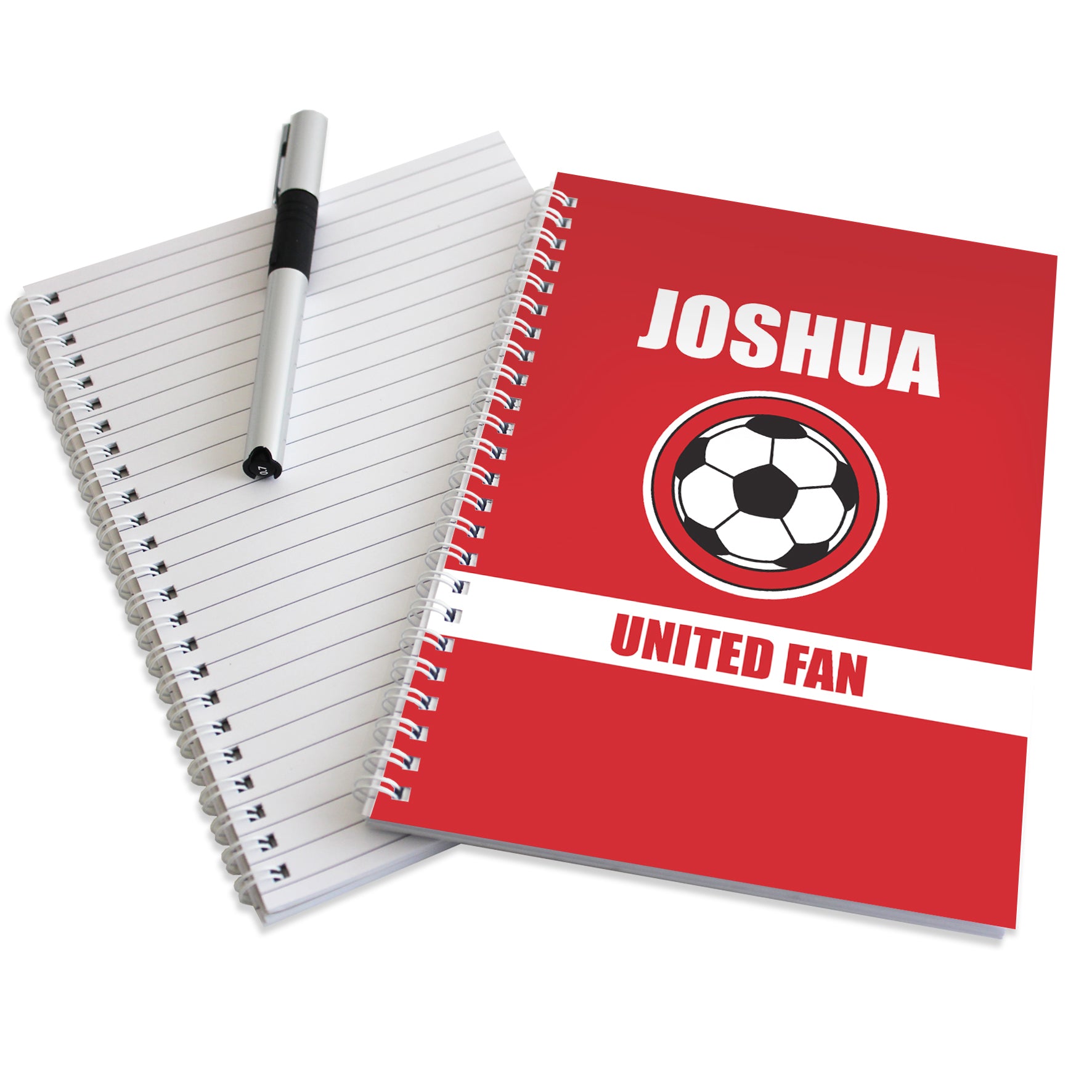 Personalised Red Football Fan A5 Notebook - image 3