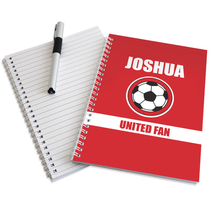 Personalised Red Football Fan A5 Notebook - image 3