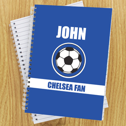 Personalised Dark Blue Football Fan A5 Notebook from Heartfelt Gifts