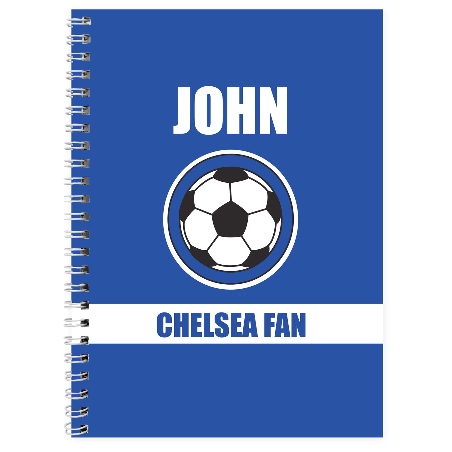 Personalised Dark Blue Football Fan A5 Notebook - image 2