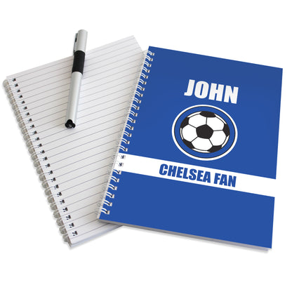 Personalised Dark Blue Football Fan A5 Notebook - image 3