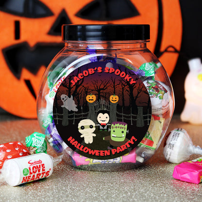 Personalised Halloween Characters Sweet Jar from Heartfelt Gifts