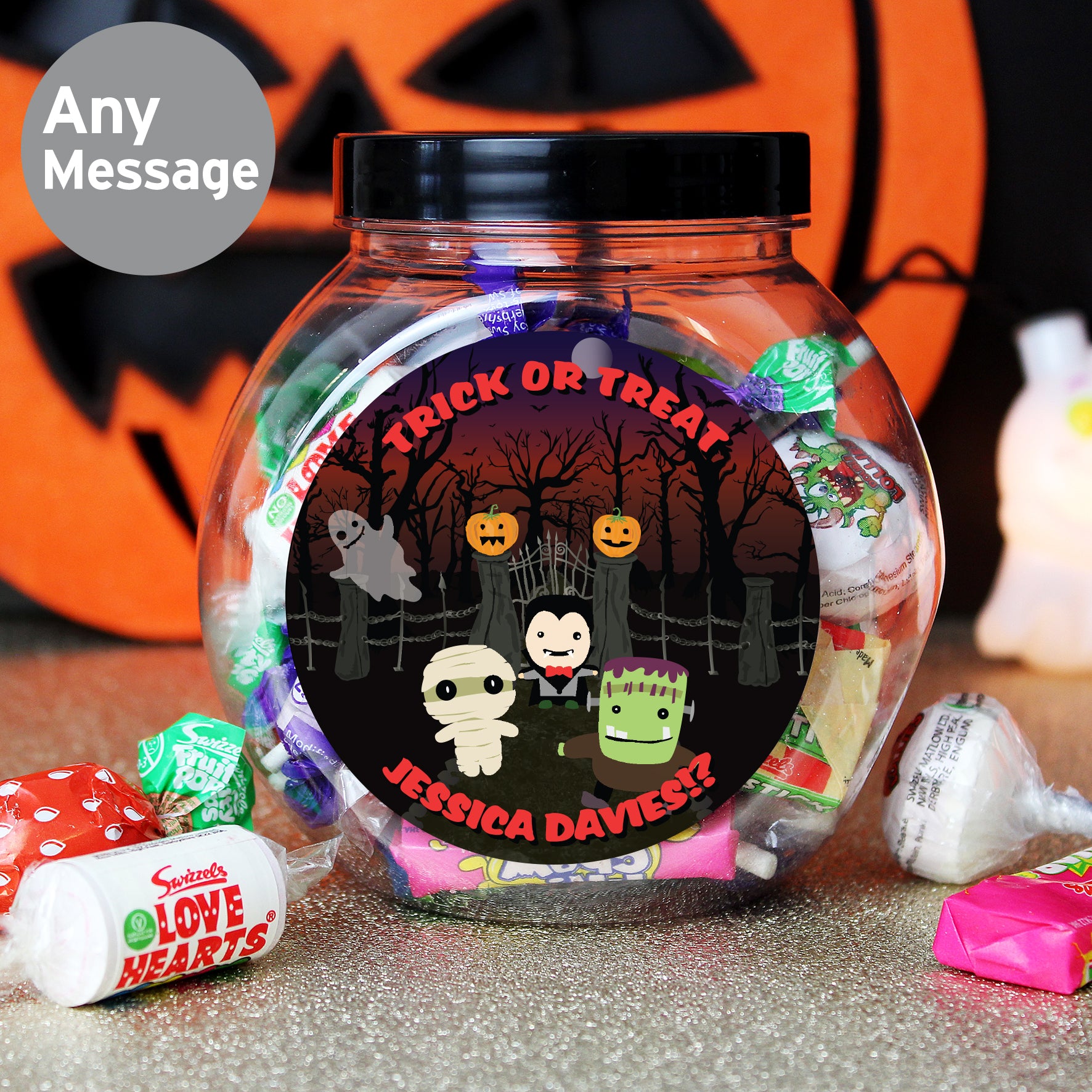 Personalised Halloween Characters Sweet Jar - image 3