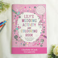 Personalised Pink A4 Wedding Activity & Colouring Book from Heartfelt Gifts