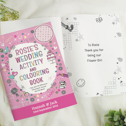 Personalised Pink A4 Wedding Activity & Colouring Book - image 2
