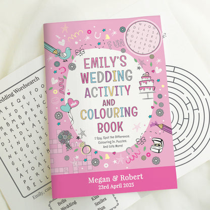 Personalised Pink A4 Wedding Activity & Colouring Book - image 3