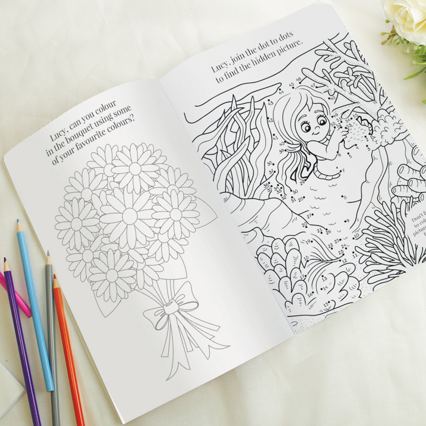 Personalised Pink A4 Wedding Activity & Colouring Book - image 6
