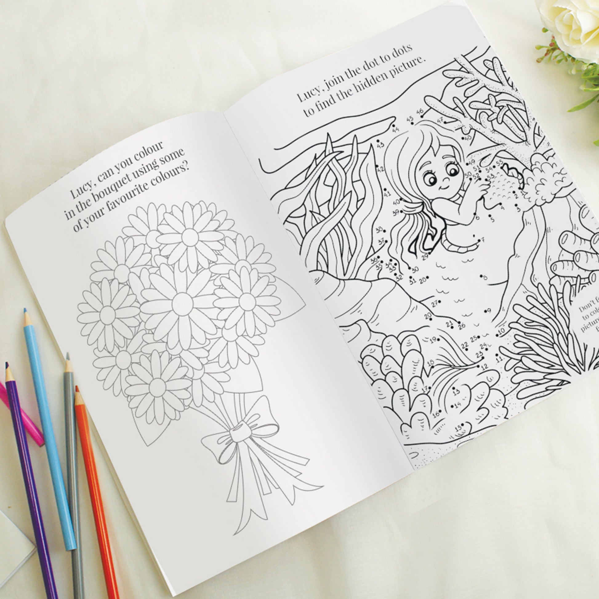 Personalised Pink A4 Wedding Activity & Colouring Book - image 6