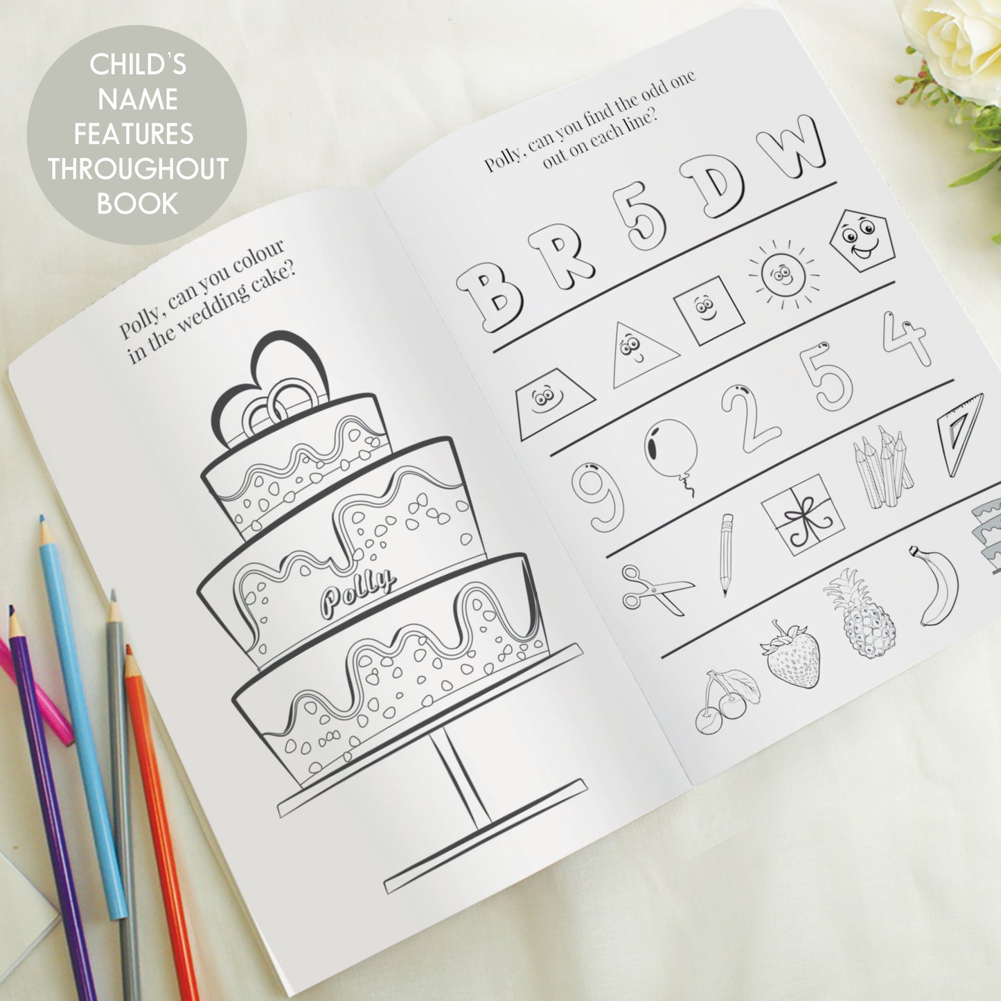 Personalised Pink A4 Wedding Activity & Colouring Book - image 7