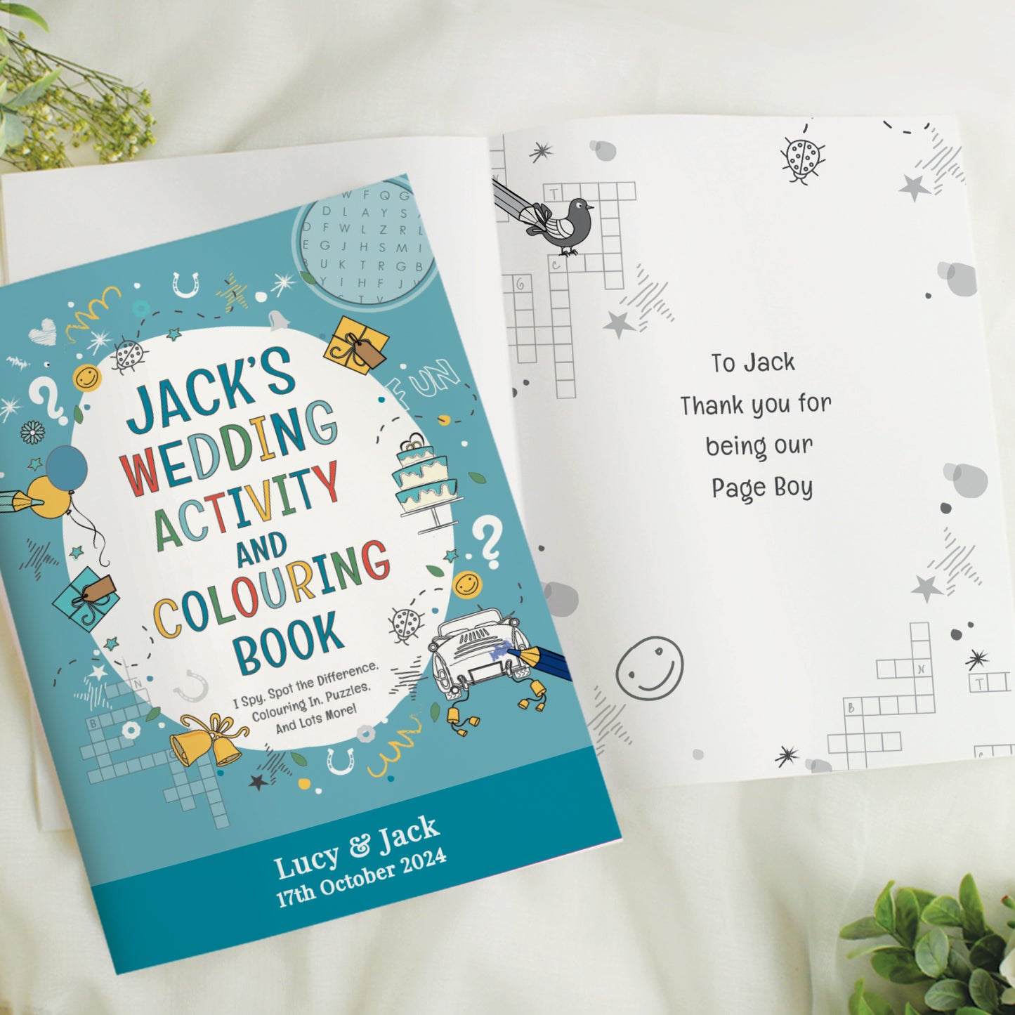 Personalised Blue A4 Wedding Activity & Colouring Book - image 2