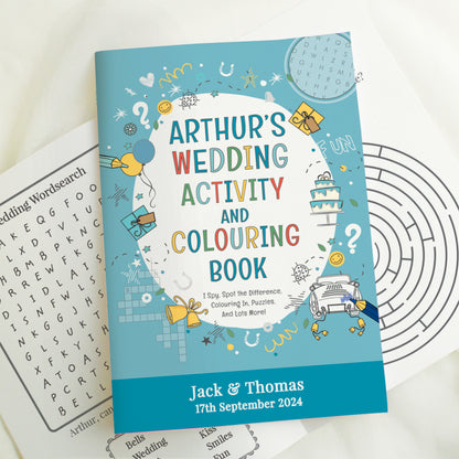 Personalised Blue A4 Wedding Activity & Colouring Book - image 3