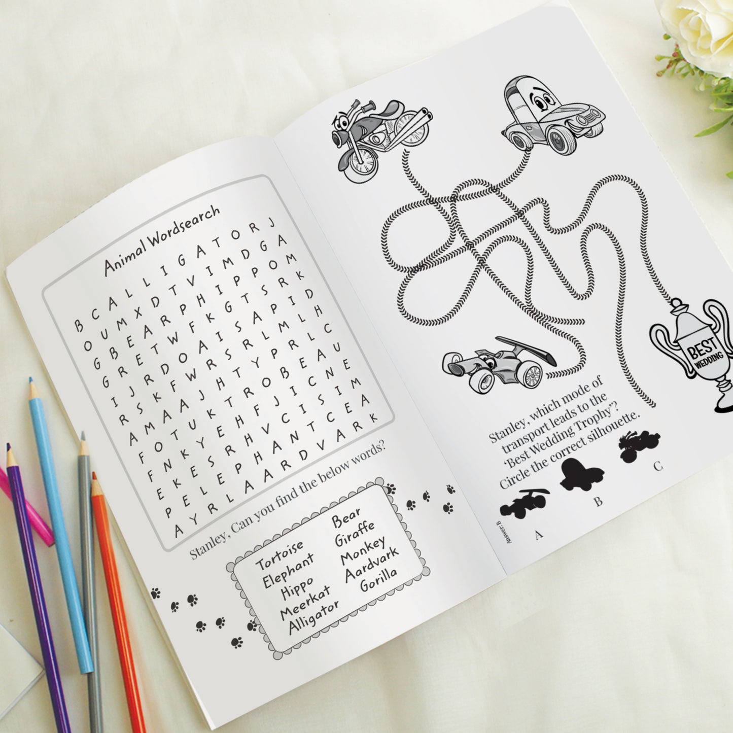 Personalised Blue A4 Wedding Activity & Colouring Book - image 4