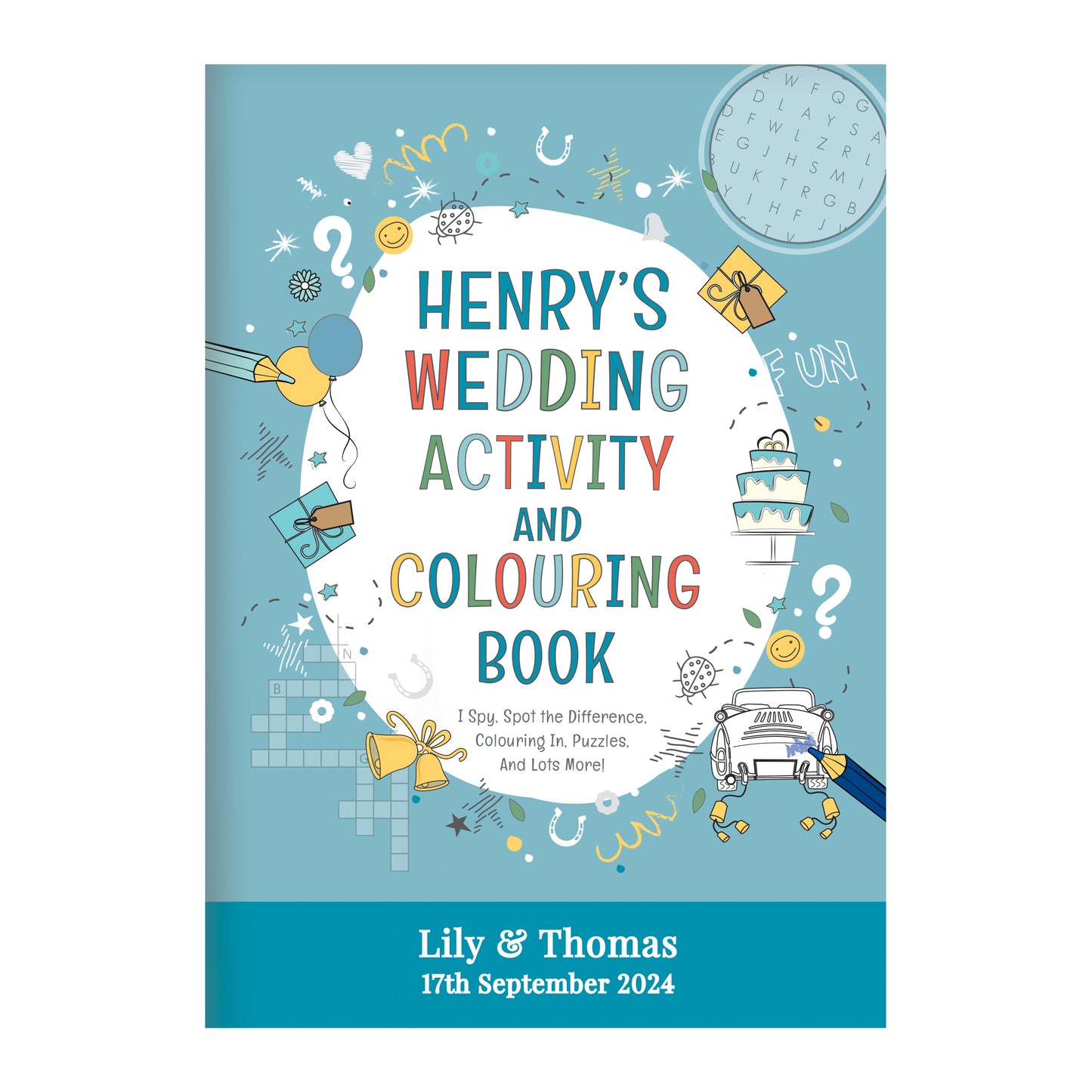 Personalised Blue A4 Wedding Activity & Colouring Book - image 5