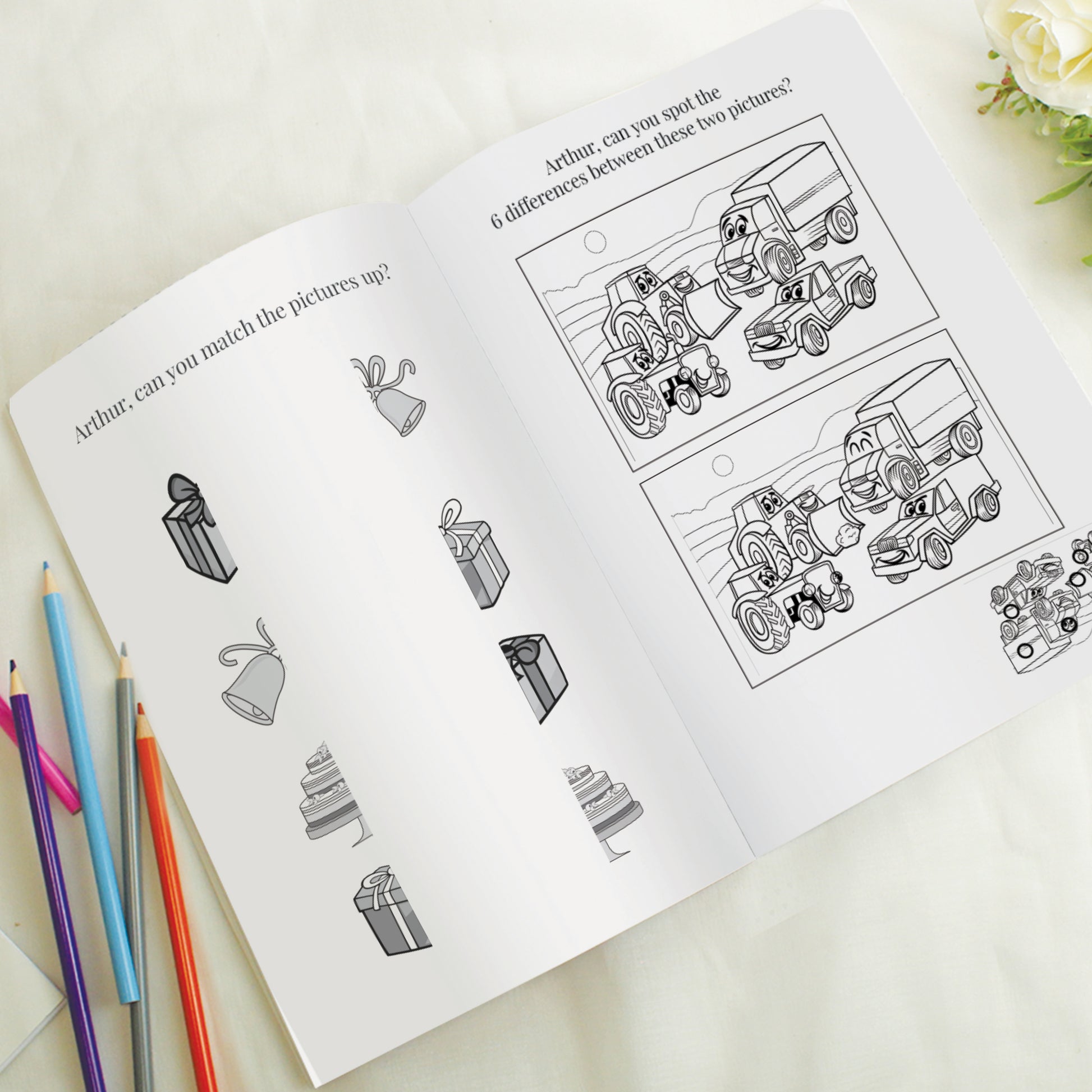 Personalised Blue A4 Wedding Activity & Colouring Book - image 6