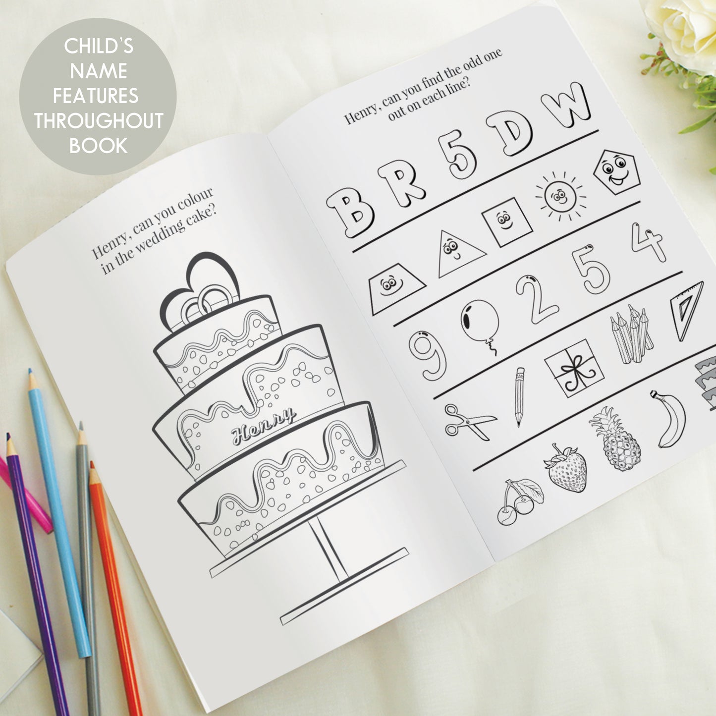 Personalised Blue A4 Wedding Activity & Colouring Book - image 7