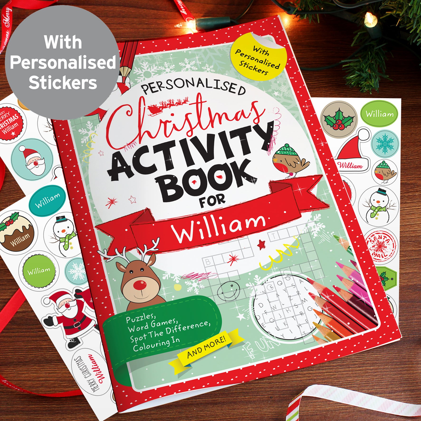 Personalised Christmas Activity Book with Stickers from Heartfelt Gifts