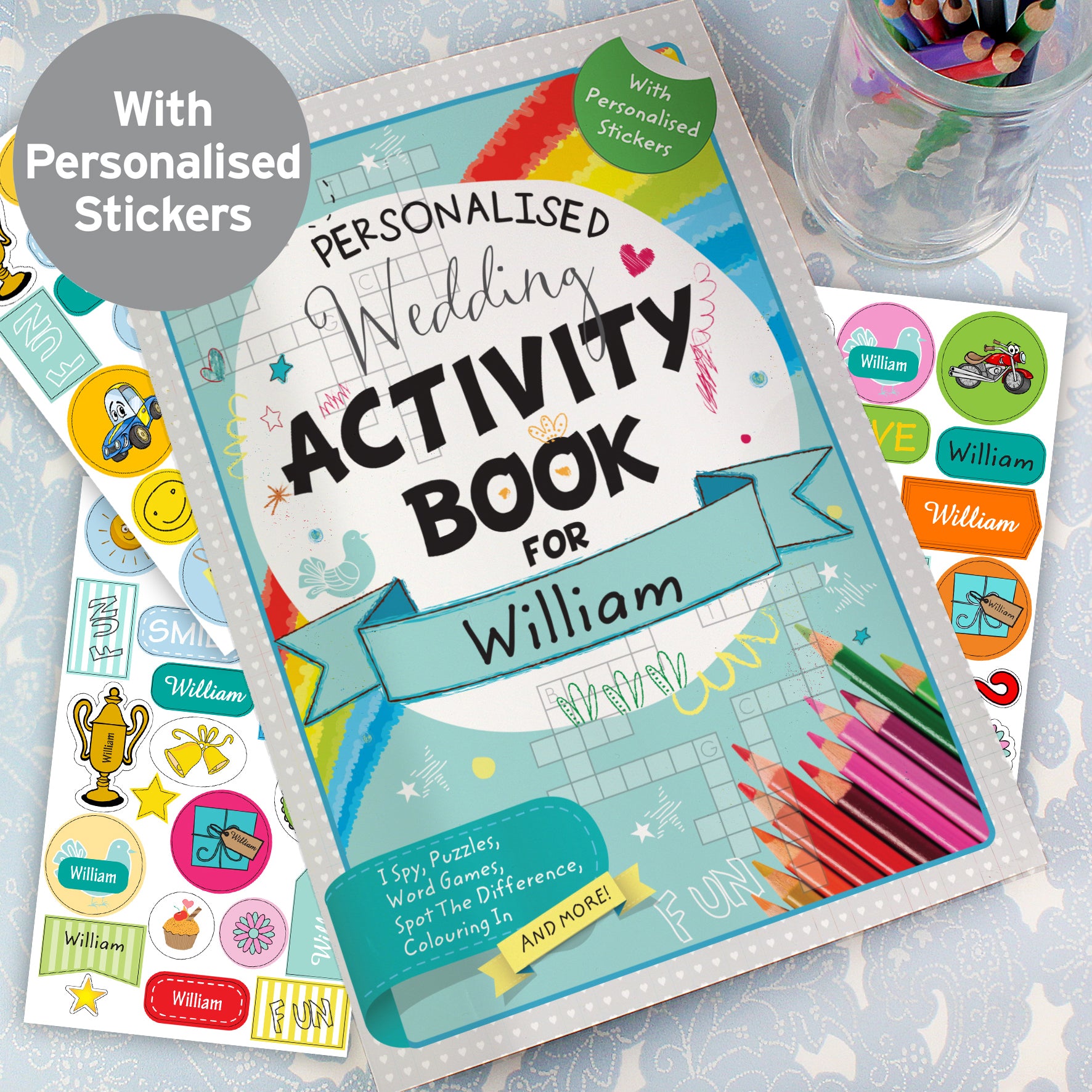 Personalised Wedding Activity Book with Stickers from Heartfelt Gifts