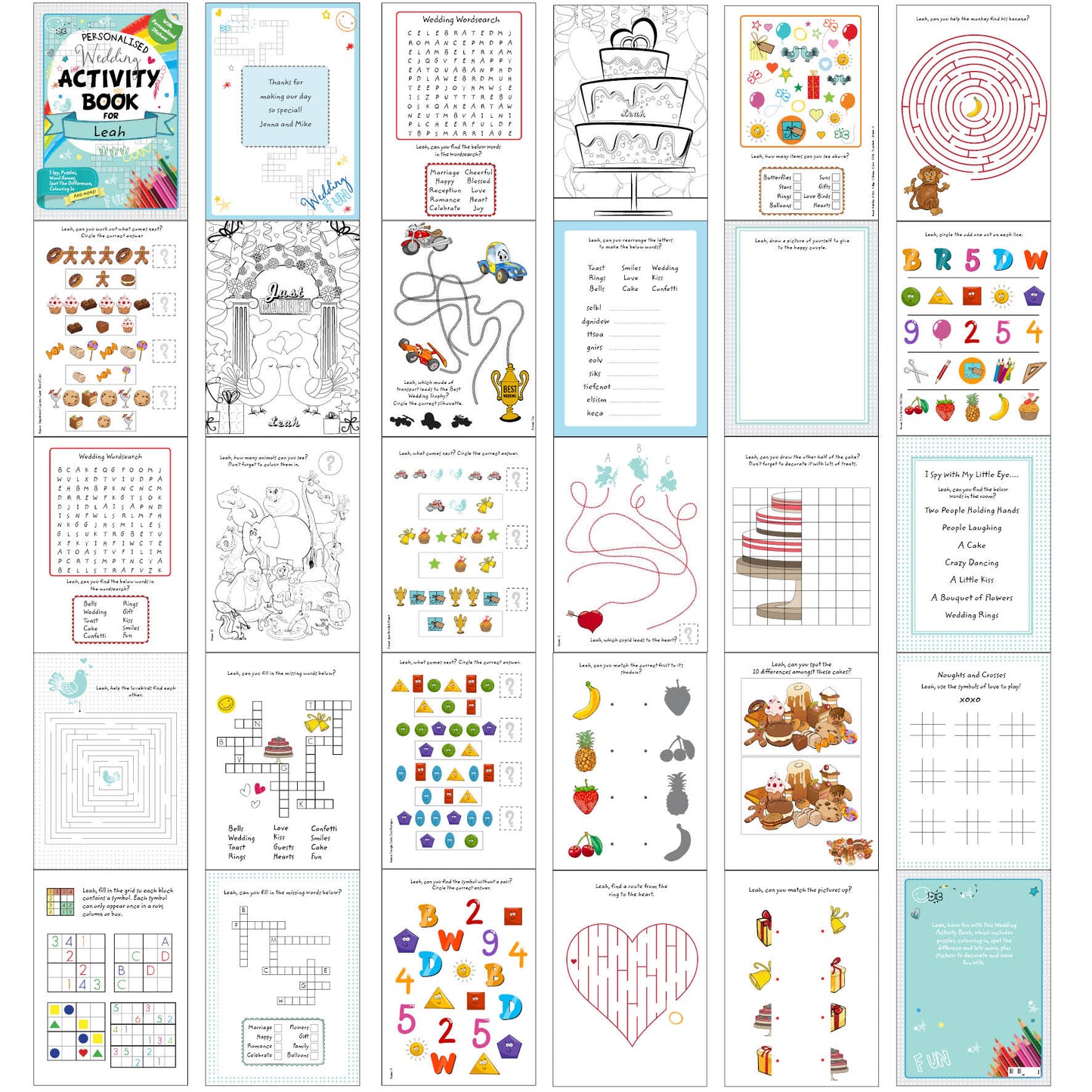 Personalised Wedding Activity Book with Stickers - image 12