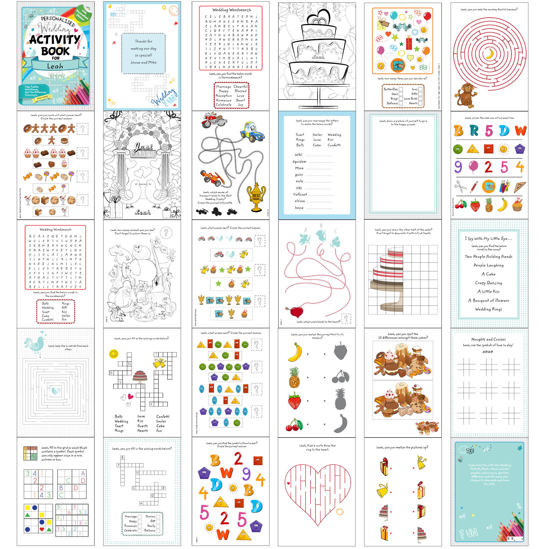 Personalised Wedding Activity Book with Stickers - image 12