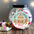 Personalised Gingerbread House Sweet Jar from Heartfelt Gifts