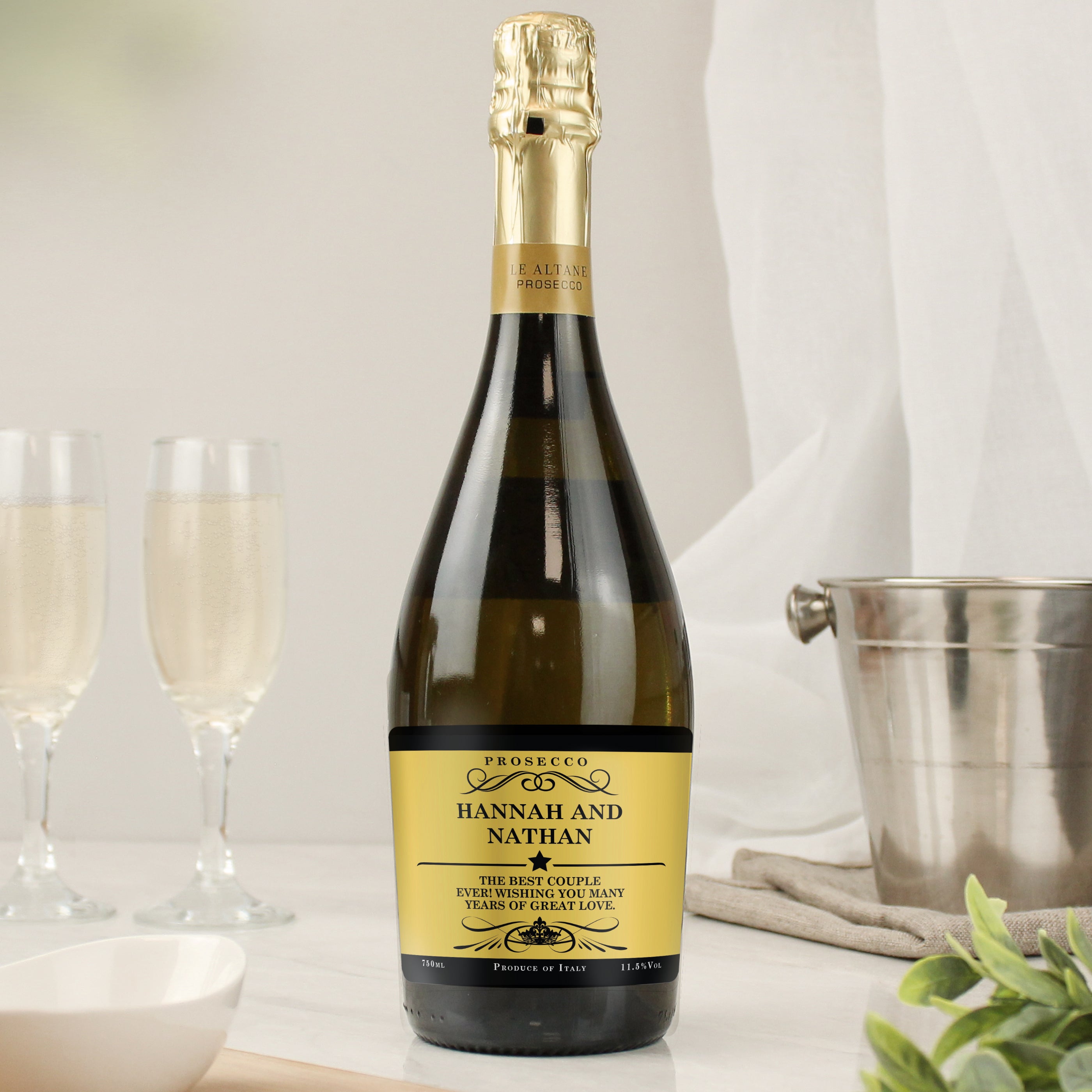 Personalised Any Message Bottle of Prosecco from Heartfelt Gifts